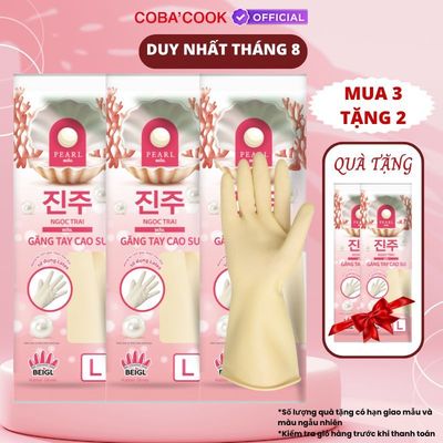 [Mua 3 Tặng 2] Bộ 3 Đôi Găng Tay Cao Su Ngọc Trai Thương Hiệu BEIGL Size L