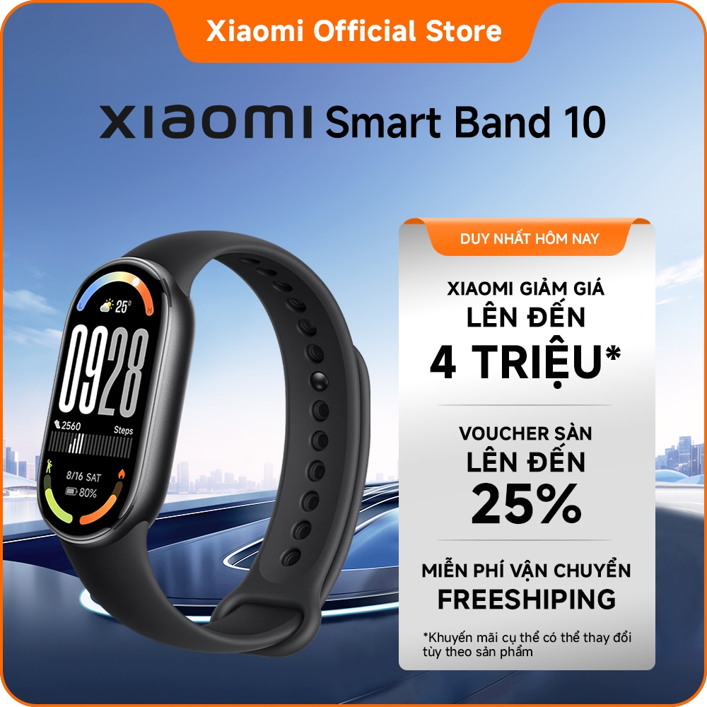 Đồng hồ thông minh Xiaomi Smart band 10｜Màn hình AMOLED 1,72", viền siêu mỏng đối xứng