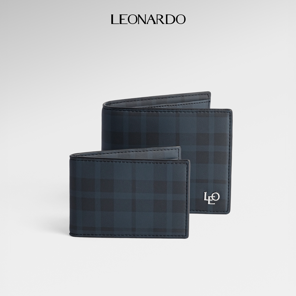 Ví Da Nam Leonardo Ví TarTan Duo Tích Hợp 2 Trong 1 Chất Liệu Da Microfiber Cao Cấp Bền Bỉ