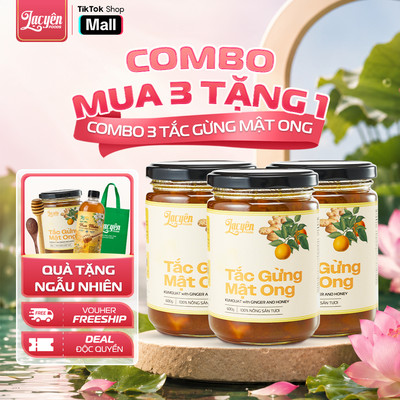 Combo 3 Hũ Tắc Gừng Mật Ong Lạc Yên Foods Kèm Quà Tặng