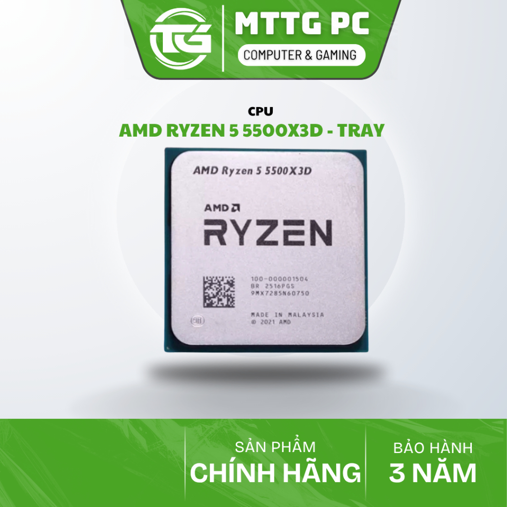 [FULL VAT] CPU AMD RYZEN 5 5500X3D - TRAY - NEW BẢO HÀNH 36 THÁNG