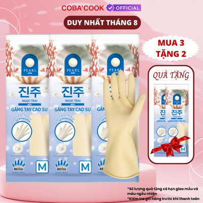 [Mua 3 Tặng 2] Bộ 3 Đôi Găng Tay Cao Su Tay Lửng Thương Hiệu BEIGL Ngọc Trai Size M