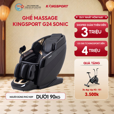 CHỈ GIAO MIỀN BẮC | Ghế Massage KINGSPORT Deluxe G24 Sonic Công Nghệ Sóng Âm Kingsonic, 24 Chương Trình Massage Tự Động