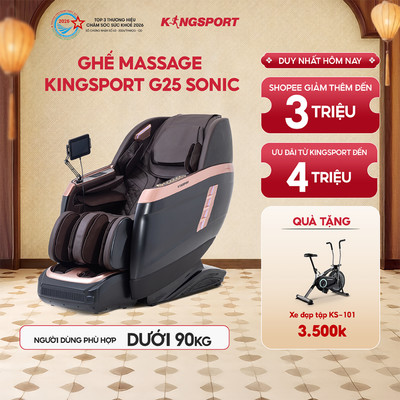 Ghế massage Kingsport Deluxe G25 Sonic, Công Nghệ Massage sóng âm KingSonic cùng với 20 Chương Trình Massage Tự Động