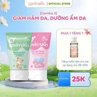 Combo Kem Chàm Sữa Và Kem Dưỡng Ẩm Mềm Da LOVIN'SKIN Cho Bé, LKM01-LKA01