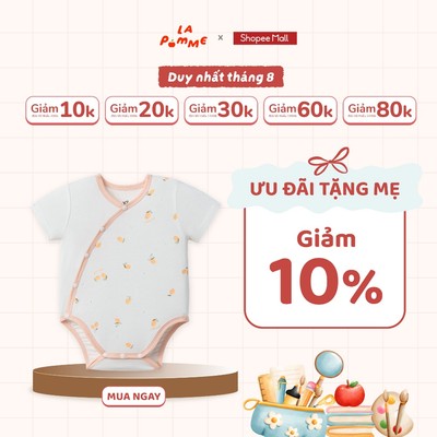 Body chip cộc La Pomme vườn cam ươm nắng - Sợi Petit Soyeu thoáng mát - Bé gái - 0M - 9M