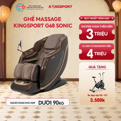 Ghế massage Kingsport Deluxe G68 Sonic, công nghệ sóng âm KingSonic, điều khiển giọng nói thông minh