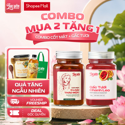 [Combo Cốt Mật-Gấc] Lạc Yên Foods Gồm Cốt Mật 11 Loại Thảo Mộc 900G + Gấc Tươi Chanh Leo 900G
