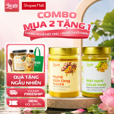 [Combo Nghệ Sachi + Mật Nghệ] Lạc Yên Foods - Nghệ Mật Ong Sachi và Mật Nghệ Chuối Xanh Quà Tặng