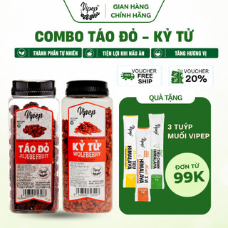 Set Quà Sức khỏe - Combo Táo đỏ Tân Cương và Kỷ Tử Ninh Hạ tốt cho sức khỏe - Gia Vị Vipep