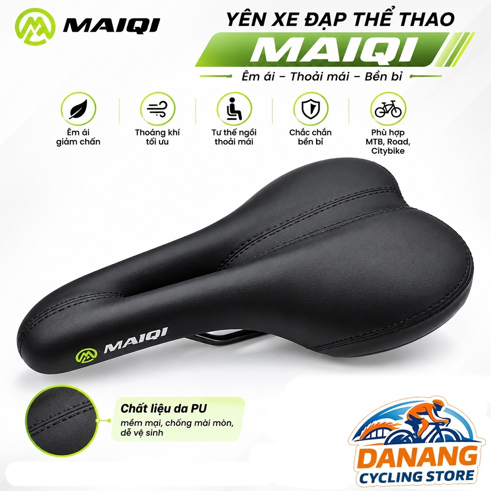 Yên Xe Đạp Thể Thao MAIQI - Mềm Êm Ái, Dễ Lắp Đặt