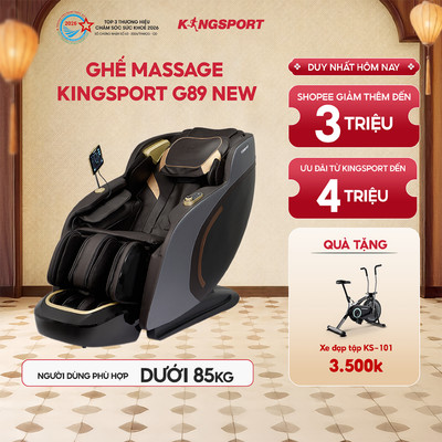 Ghế massage KINGSPORT G89 New có body scan, công nghệ lọc khí ion âm, con lăn 3D thông minh