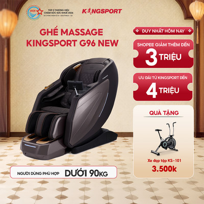 Ghế massage KINGSPORT Deluxe G96 New, Công Nghệ Massage Kingtech Touch Premium với 24 Bài Massage Lifestyle