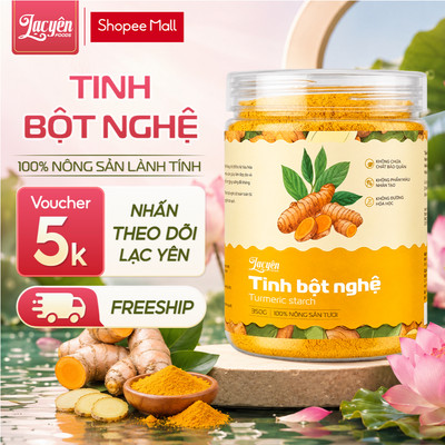 Tinh Bột Nghệ Đỏ Nguyên Chất Lạc Yên Foods - Nghệ Hưng Yên Dạng Bột Pha Uống Nấu Ăn Mix Mật Ong