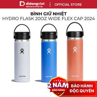 Bình Giữ Nhiệt Hydro Flask 20 OZ Wide Flex Cap 2024 - Cao Cấp, An Toàn Cho Sức Khỏe - Hàng Chính Hãng