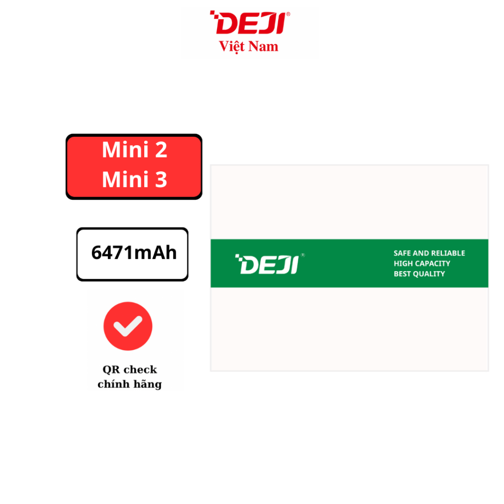 Pin Deji For iPad Mini 2 / Mini 3 (6471mAh) | Model A1489 | A1490 Bảo Hàng 12 Tháng