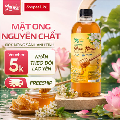 Mật Ong Nguyên Chất 1 Lít -  Mật Ong ĐẶC SÁNH Không Pha Tạp Đường Lạc Yên Foods