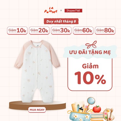 Body dài tay La Pomme nhành hoa điệu đà - Sợi Petit Soyeu thoáng mát - Bé gái - NB - 3M