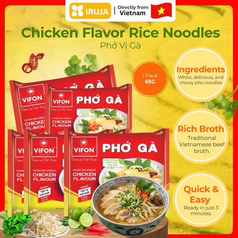 [IRUJA] Vietnam COMBO X5 PHỞ VIFON GÀ 65G