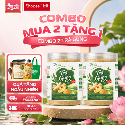 Combo 2 Hũ Trà Gừng Nguyên Chất Rang Thủ Công Lạc Yên Foods, Kèm Quà Tặng Hấp Dẫn