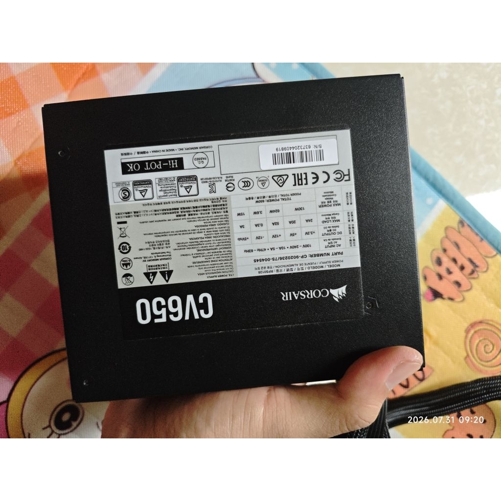 Nguồn corsair CV650 2ND lướt gần như mới chuẩn 80plus broze
