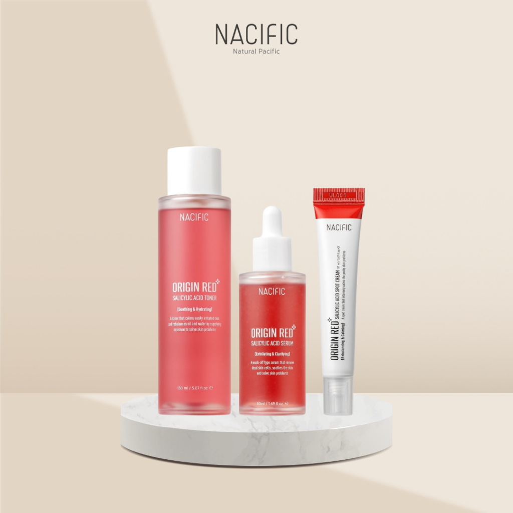 [Combo 3 Sản Phẩm] Nacific Origin Red Salicylic Acid Toner, Serum, Spot Cream - Hỗ Trợ Làm Sạch & Ch