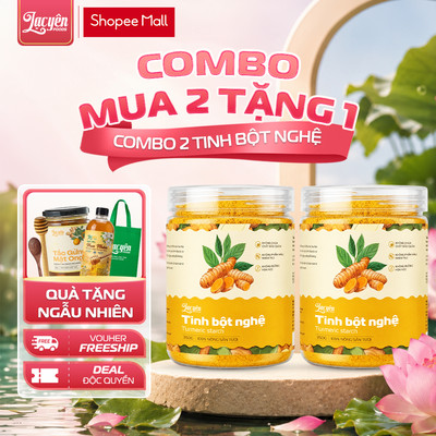 Combo 2 Hũ Tinh Bột Nghệ Đỏ Nguyên Chất Lạc Yên Foods - Bột Nghệ Sấy Lạnh Mix Mật Ong Dễ Uống