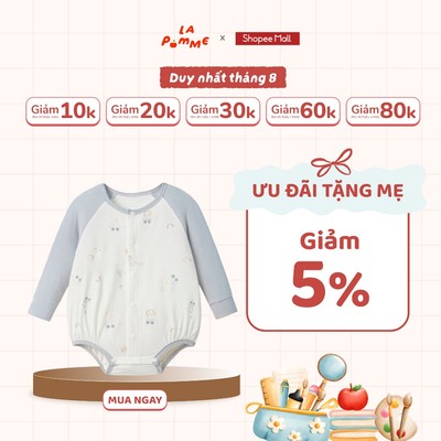 Body chip dài tay La Pomme đoàn tàu bé tí xíu - Sợi Petit Soyeu thoáng mát - Bé trai - NB - 3M