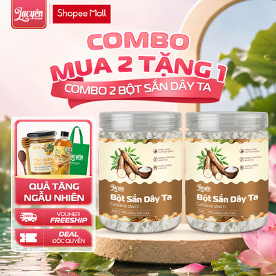 Combo 2 Hũ Bột Sắn Dây Ta Loại Đặc Biệt Lạc Yên Foods – Trắng Mịn Không Pha Trộn Hỗ Trợ Giải Nhiệt