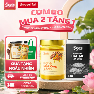 Combo Nghệ Sachi + Hắc Mè Lạc Yên Foods Gồm Nghệ Mật Ong Sachi + Hắc Mè An Cung  Kèm Quà