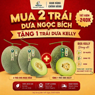 Dưa Lưới Hữu Cơ Biển Ngọc Bích DannyGreen 1.1Kg - 1.4Kg