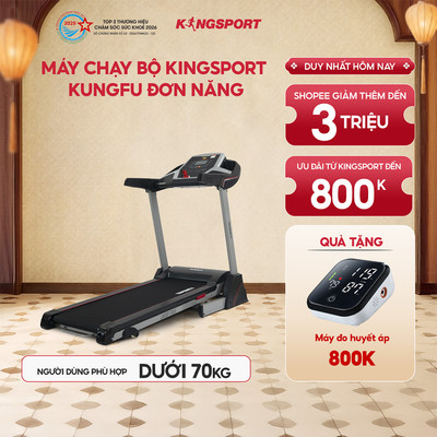 [KOL] Máy chạy bộ KINGSPORT Kungfu đơn năng, tiết kiệm điện năng, gấp gọn tại nhà tiện lợi