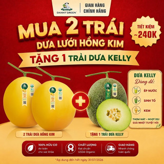 Dưa Lê Hữu Cơ Hồng Kim DannyGreen Size 1KG - 1.3KG