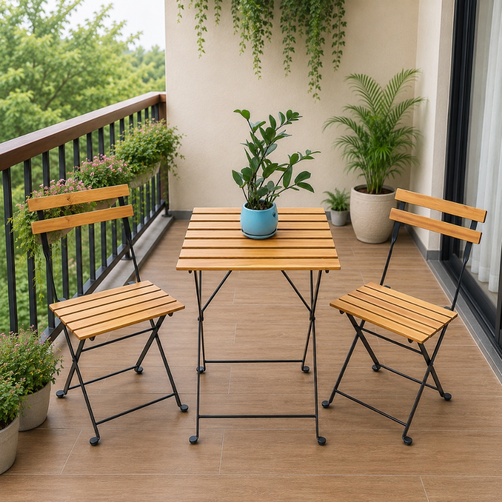 [Loại 1] Bộ Bàn 2 Ghế Ngoài Trời Gấp Gọn Tiện Lợi - Bàn Ghế Tarno 1 Bàn + 2 Ghế Bàn Ghế Cafe Gấp Gọn