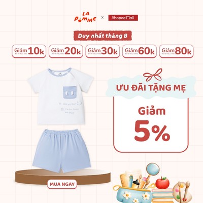 Bộ cộc tay La Pomme đoạn hội thoại nhí nhảnh -  Sợi Petit Soyeu thoáng mát - Bé trai - 6M - 3Y