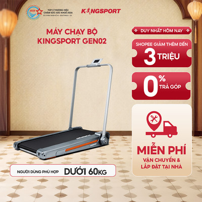 [CHỈ GIAO MIỀN BẮC] Máy chạy bộ KINGSPORT Gen 02 nhỏ gọn, tốc độ tối đa 8km/h, khung sườn chắc chắn, độ dốc 3 cấp độ