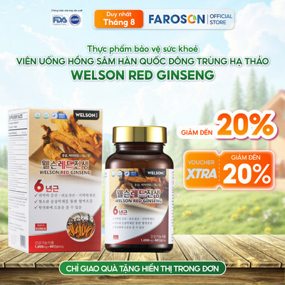 TPBVSK Hồng Sâm Hàn Quốc Đông Trùng Hạ Thảo Welson Red Ginseng Hỗ Trợ Đề Kháng 60V