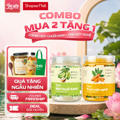 Combo Bột Chuối Xanh & Tinh Bột Nghệ Đỏ  Lạc Yên Foods