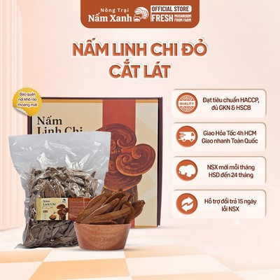 500Gr Nấm Linh Chi Đỏ Thái Lát Dễ Sử Dụng Chăm Sóc Sức Khỏe Bền Vững - Nông Trại Nấm Xanh