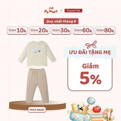 Bộ dài tay La Pomme truy tìm mầm cây xanh - Sợi Natural Cotton thoáng mát - Bé gái - 6M - 3Y