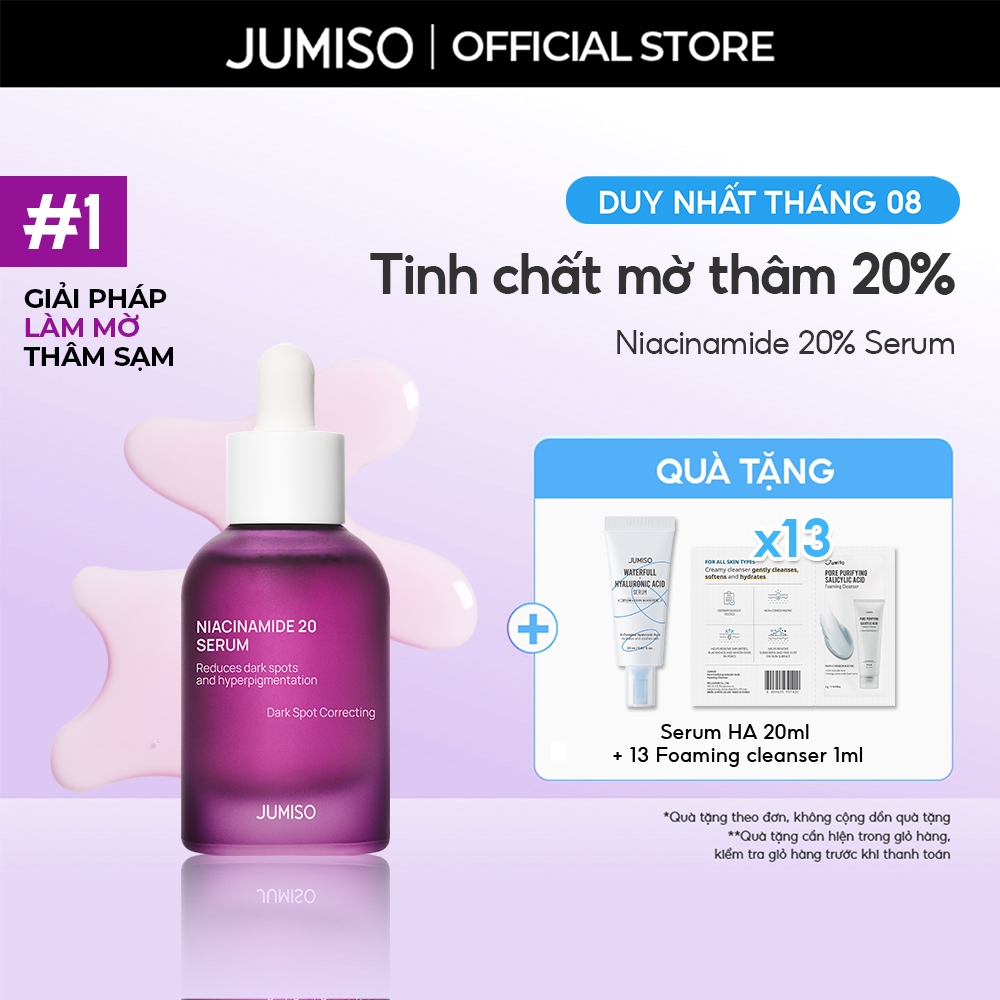[Niacinamide 20%] Tinh Chất Dưỡng Sáng, Mờ Thâm Mụn, Kiềm Dầu, Thu Nhỏ Lỗ Chân Lông JUMISO Serum 40m