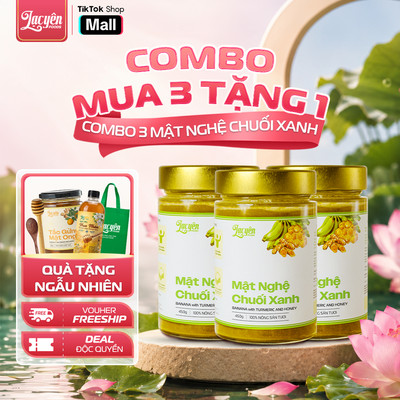 Combo 3 Hũ Mật Nghệ Chuối Xanh Lạc Yên Foods kèm quà tặng hấp dẫn