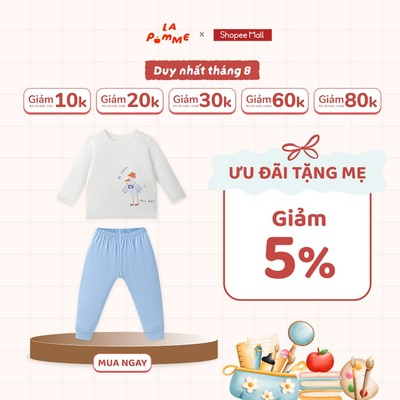 Bộ dài tay La Pomme chú chim tinh nghịch - Sợi Petit Soyeu thoáng mát - Bé trai- 6M - 5Y