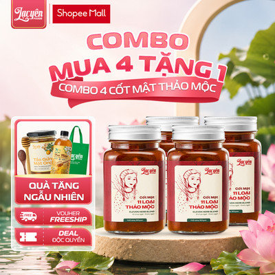 Combo 4 Hũ Cốt Mật 11 Loại Thảo Mộc Lạc Yên Foods Tặng 1 Hũ Cốt Mật 650gr