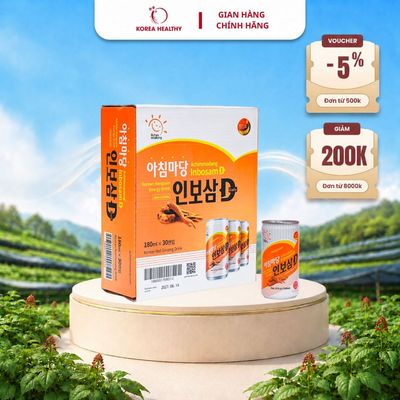 Nước tăng lực hồng sâm Hàn Quốc Inbosam D – 30 lon x 180ml Jung Kian