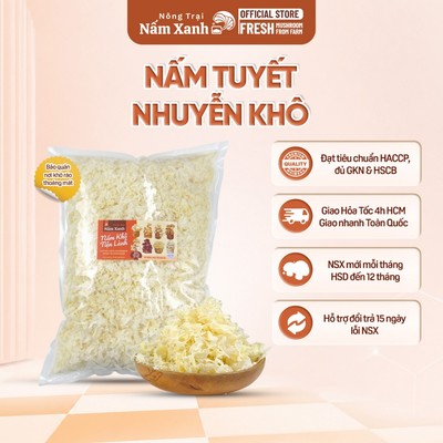 Nấm Tuyết (Ngân Nhĩ) CẮT VỤN Sấy Khô Túi 500gr 1kg Siêu Tiện Lợi - Nông Trại Nấm Xanh