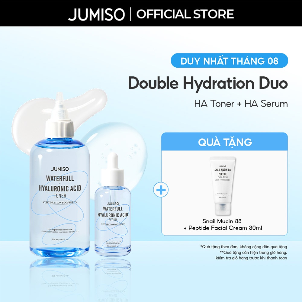 Bộ đôi cấp ẩm chuyên sâu, phục hồi da khô yếu, da nhạy cảm JUMISO Toner HA và JUMISO Serum HA