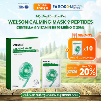 [M1T1] [HỘP] Mặt Nạ Làm Dịu Da Welson Calming Mask 9 Peptides - Centella & Vitamin B5 10 miếng x25ml