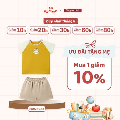 ( NÊN TĂNG SIZE) Bộ cộc tay Mềm Mịn by La Pomme những người bạn xứ biển
