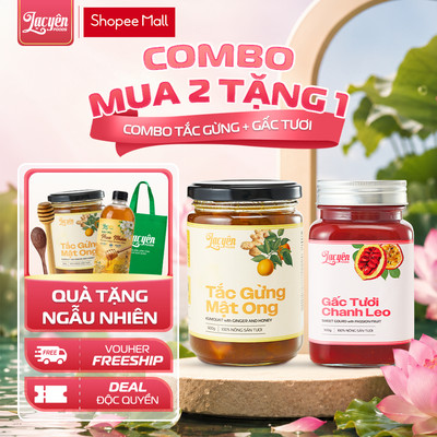 [Combo Tắc Gừng-Gấc] Lạc Yên Foods Gồm Tắc Gừng Mật Ong + Gấc Chanh Dây + Kèm Quà Tặng